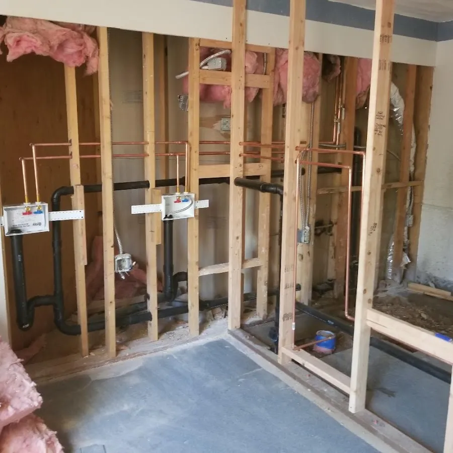 Copper pipe rough-in and plumbing installation in Long Branch